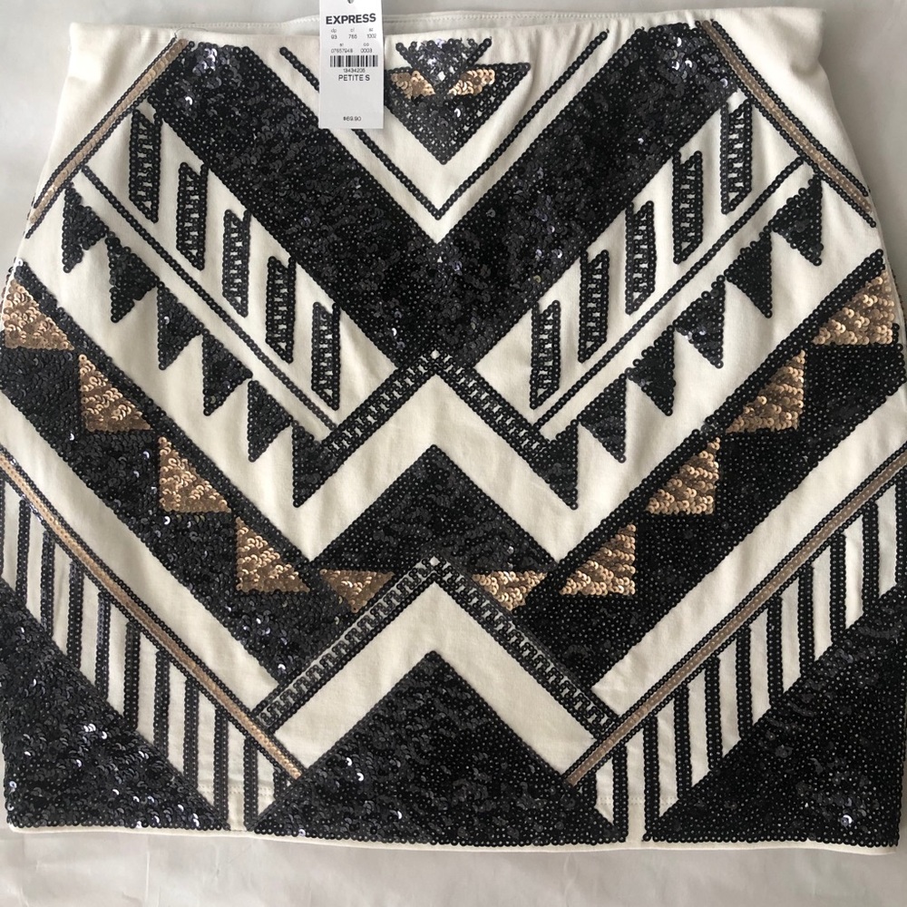 Express Aztec Sequined mini skirt